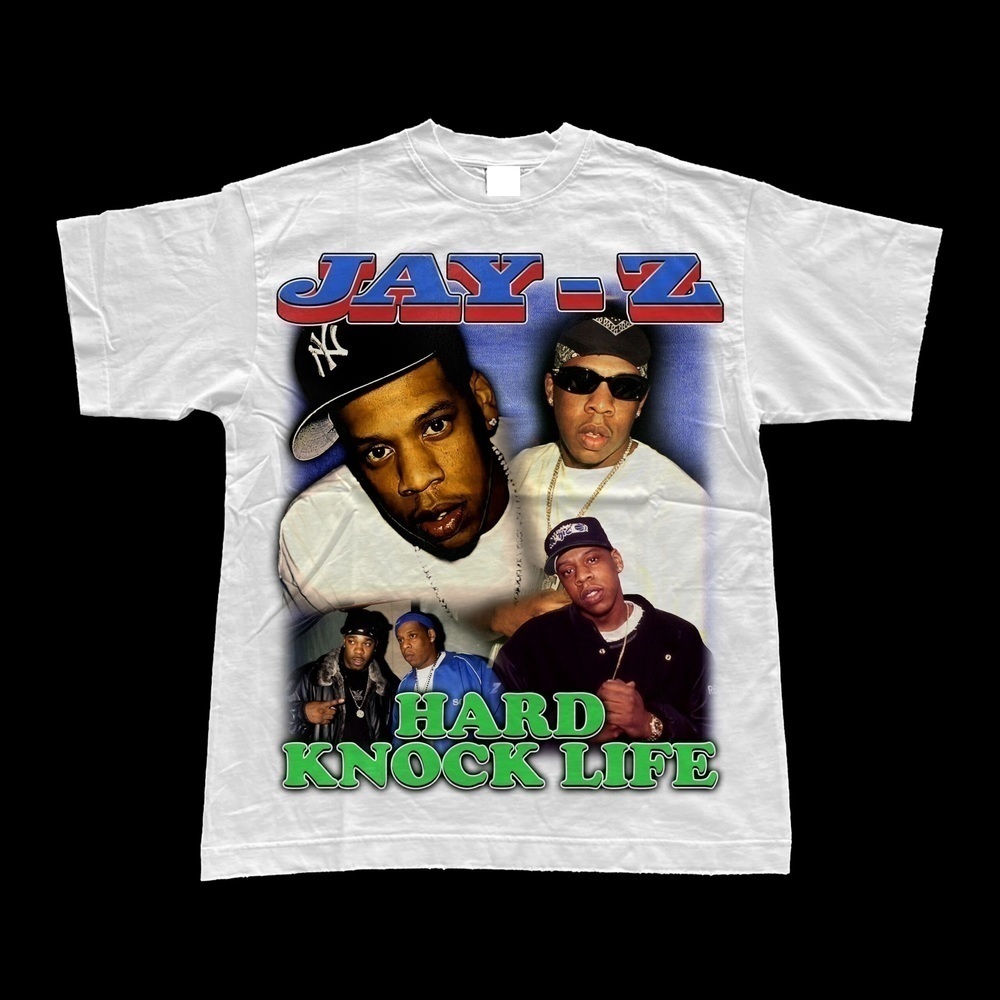 Retro Wash Jay Z Hard Knock Life Rap Music Streetwear T-Shirt